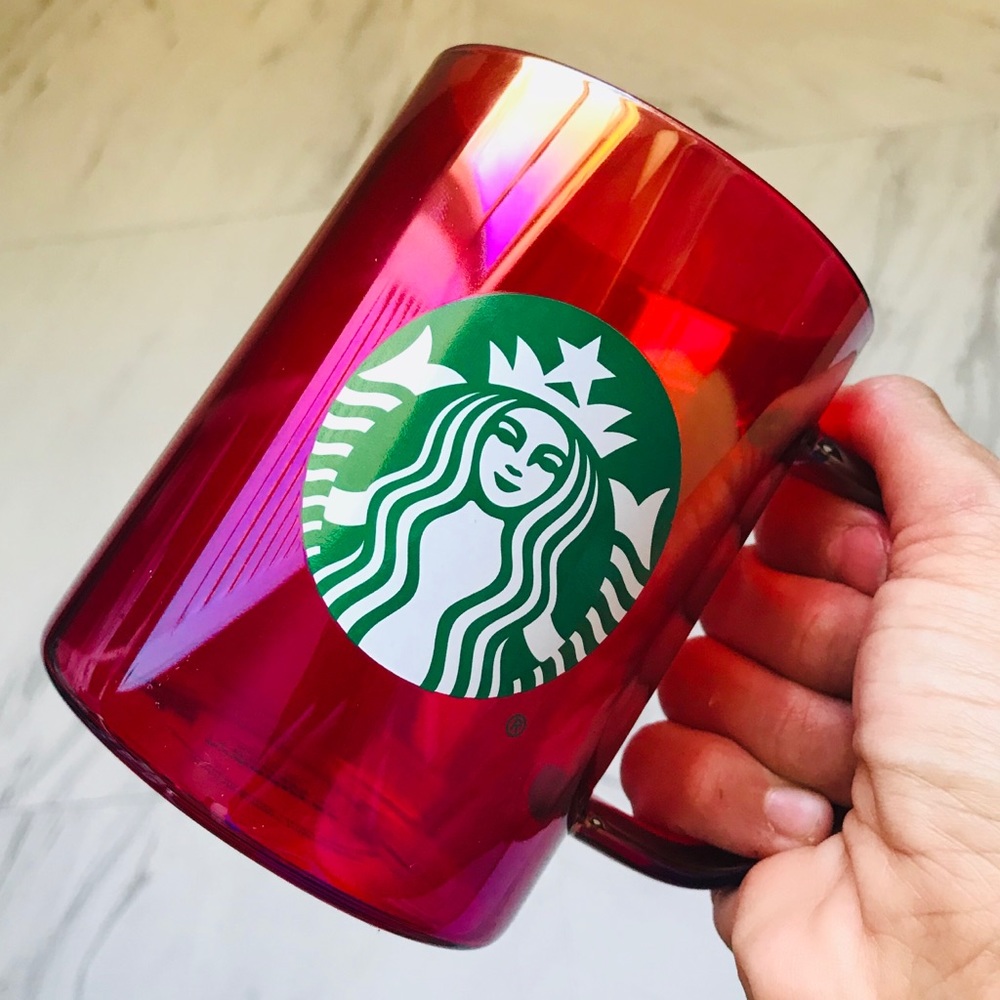 Starbucks Holiday 2019 Iridescent Red Glass Mug - Picture 4 of 4